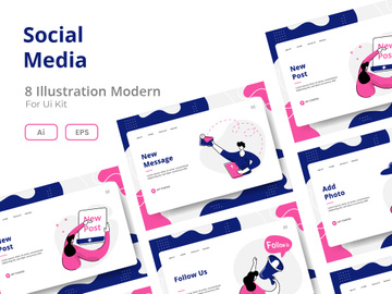 Social Media set Illustration