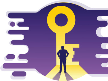 Illustration : Keyhole, Businessman