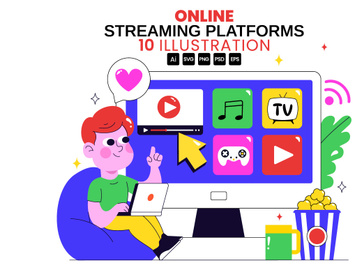 10 Online Streaming Platforms Illustration