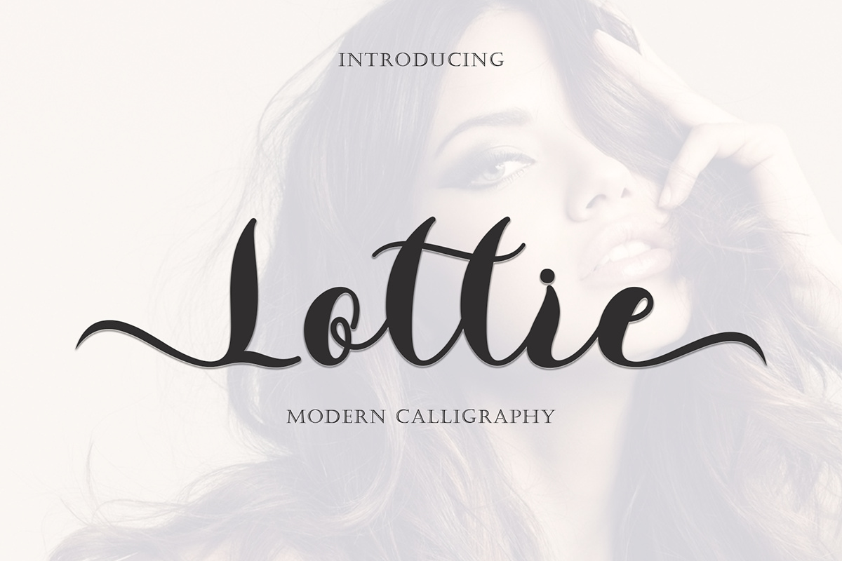 隶书 "Lottie "字体(Lottie Script Font)插图