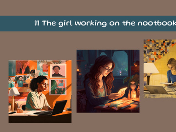 The girl working on the nootbook