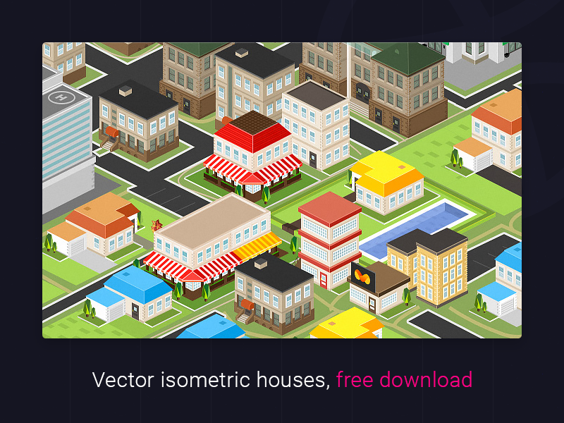 矢量等距房屋(Vector isometric houses)插图