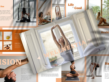 WELLNESTIA | Yoga Modern Retro Pastel PowerPoint Template