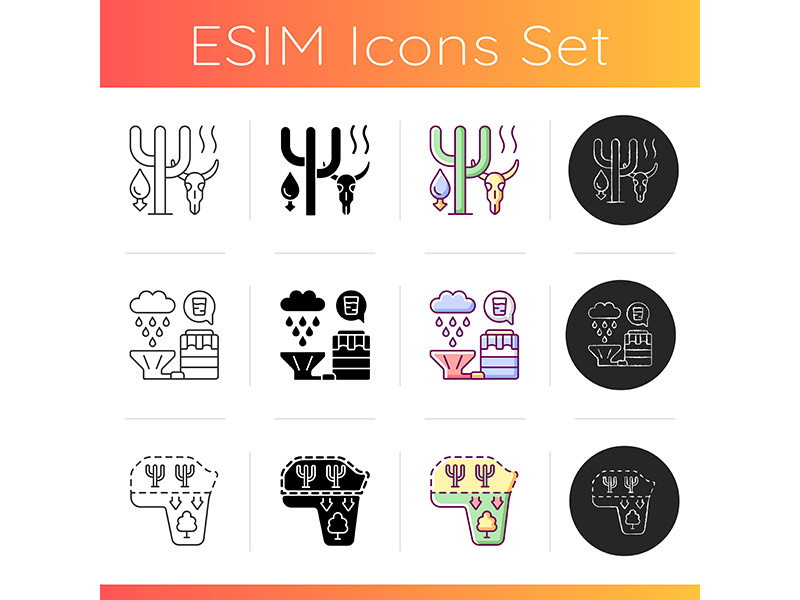 Worldwide Rising Water Demand Icons Set By Bsd Studio EpicPxls