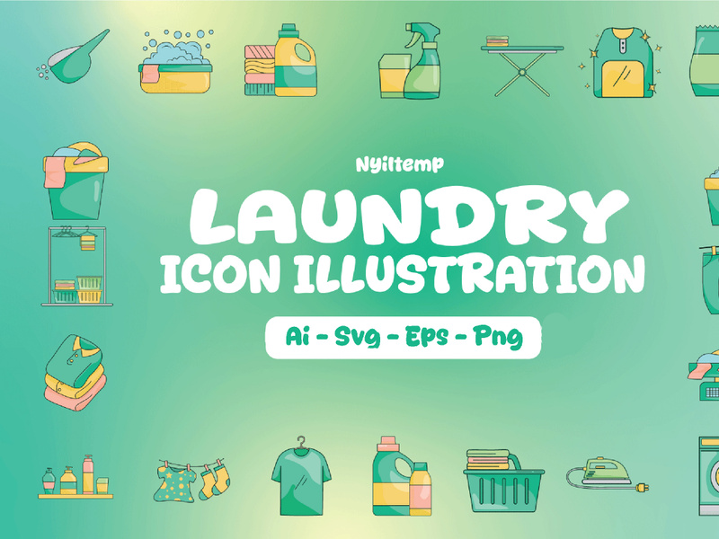 Laundry Icon Illustration by Nyiltemp Std. ~ EpicPxls