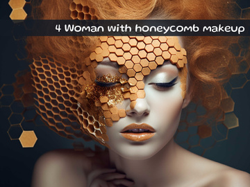 Woman with honeycomb makeup