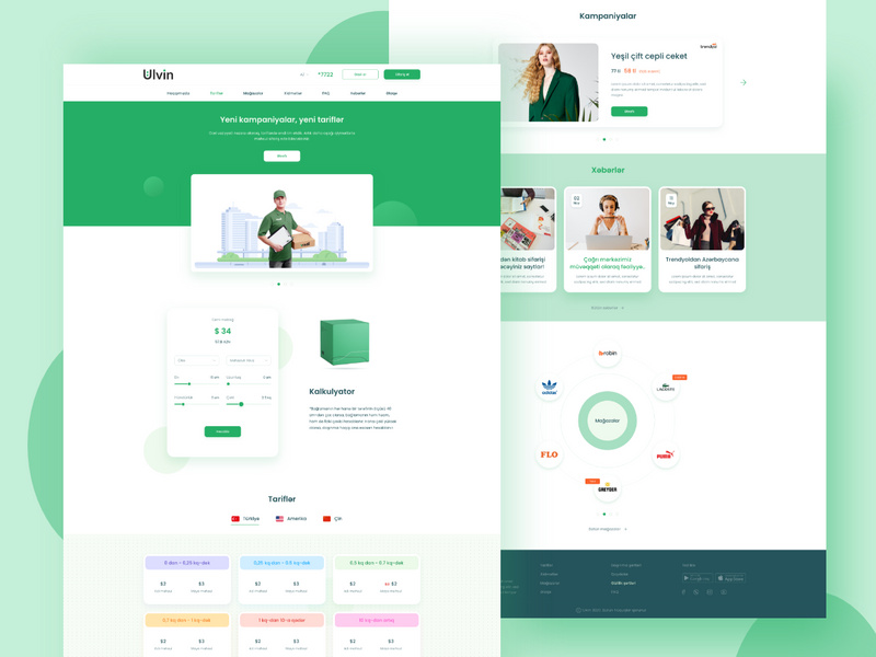 UI UX Delivery Express Landing page by Ulvin Omarov ~ EpicPxls
