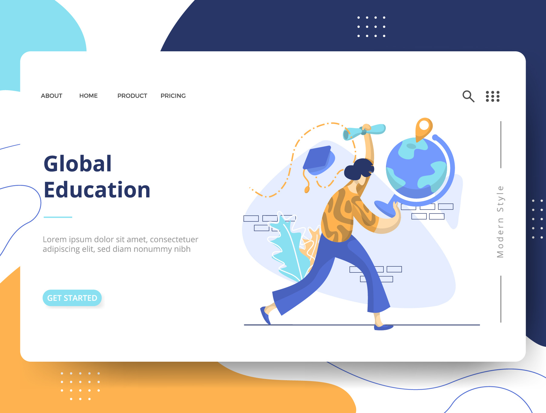 Ilustrasi Set Pendidikan E-Learning