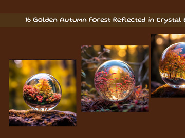 Golden Autumn Forest Reflected in Crystal Ball