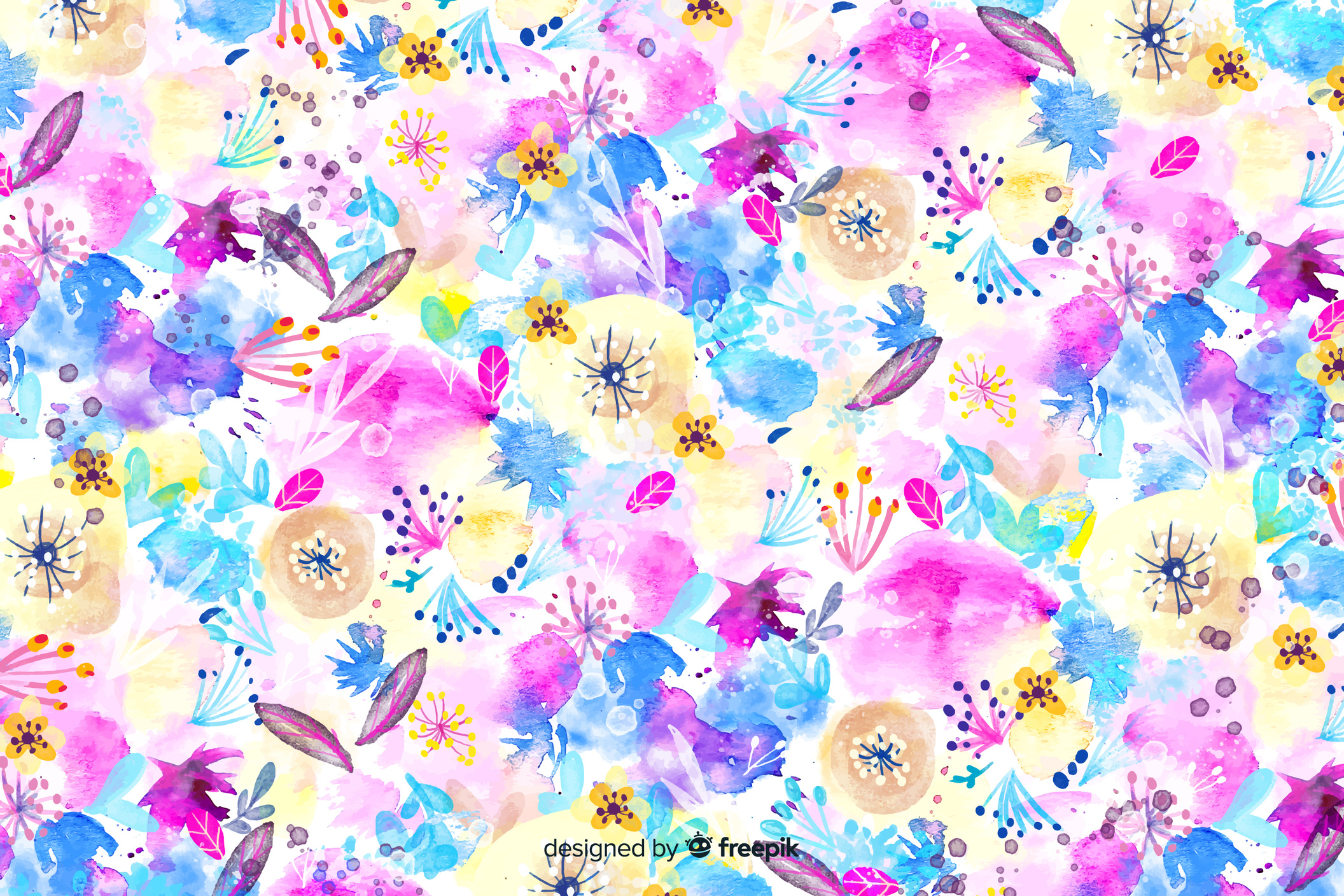 花卉水彩背景(Floral Watercolor Backgrounds)插图2