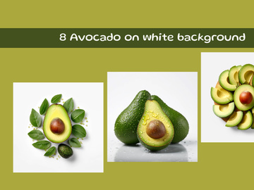 Avocado on white background
