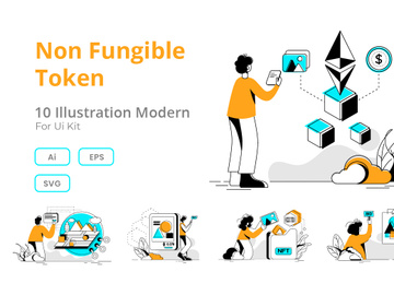 NFT  Flat Illustration concept
