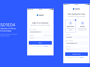 Velocity by Invision - React-Native App