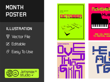 Month Poster Vector Bunle