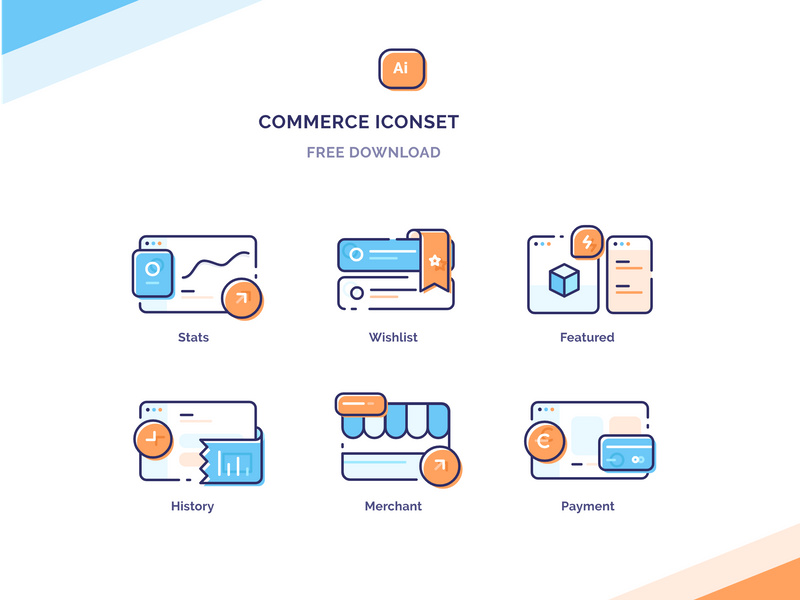Commerce Icon Illustrations Free by Daily UI Kit Freebies ~ EpicPxls