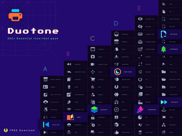 [Free] Essential Duotone Icon-Font Pack