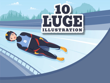 10 Luge Winter Sport Illustration