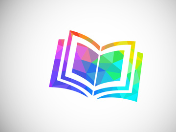 Modern low poly style education logo design, Geometric, and triangle book logo icon sign symbol.
