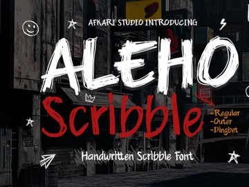 Aleho Scribble - Handwritting Scribble Font