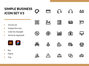 Simple Business Icon Set V3