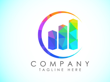 Finance and accounting logo low poly art style design vector template, Business finance logo