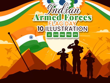 10 Indian Armed Forces Flag Day Illustration