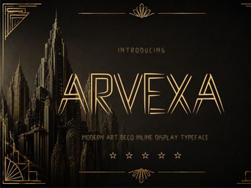 ARVEXA — Art Deco Inline Display Typeface
