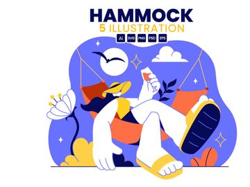 5 Hammock Vector Illustration