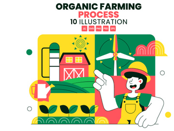 10 Organic Farming Process Illustration
