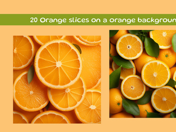 Orange slices on a orange background