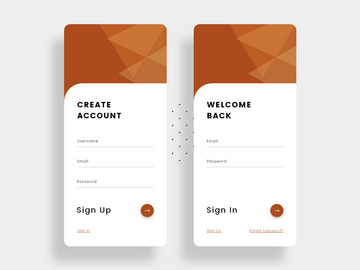 Signin and Signup screens for Mobile app