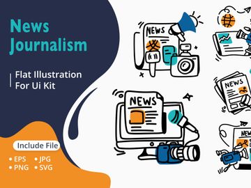 News & Journalism Modern Illustration Bundle