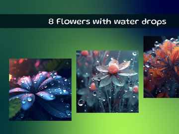 Flowers with water drops