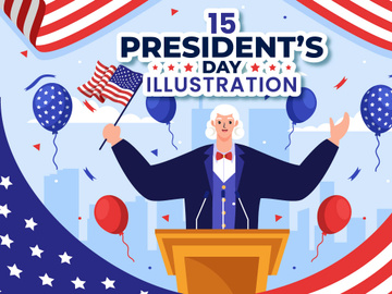 15 Happy Presidents Day Illustration