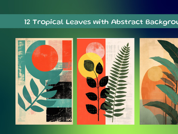 Tropical Leaves with Abstract Background