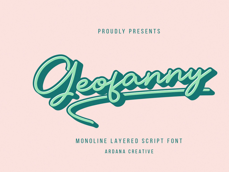 Geofanny | Monoline Layered Script Font by Faptype ~ EpicPxls