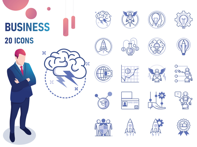 Bleu : Business And Finance IconSet