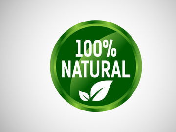 Natural, organic, fresh food vector logo or badge template for product