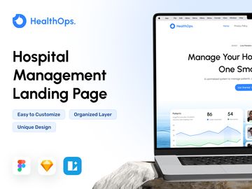 HealthOps - Hospital Management Dashboard Landing Page