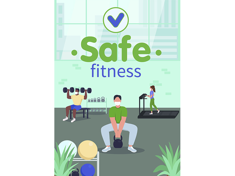 Safe fitness poster flat vector template by The Img EpicPxls