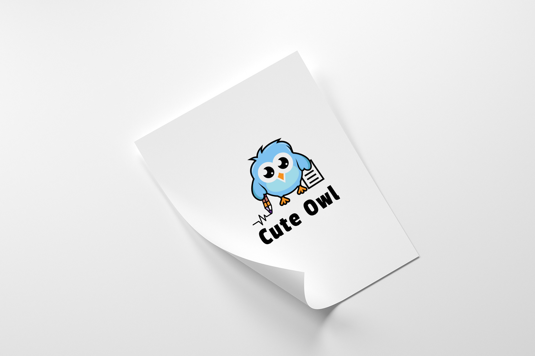 Cute Owls Learn - Modelo de Logo