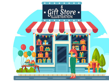 8 Gifts Store Design Illustration