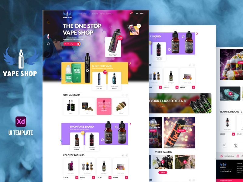 Vape Shop - UI Adobe XD by Charlestsmith888 ~ EpicPxls