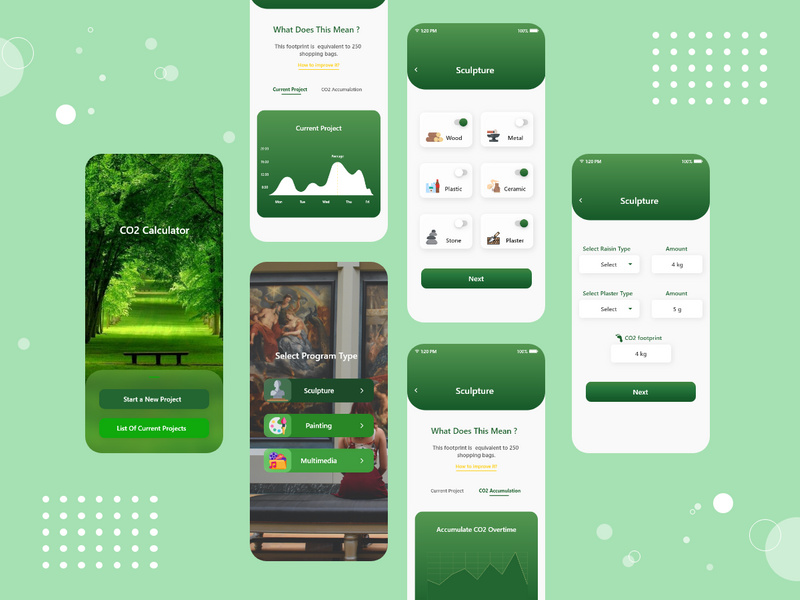 Co2 Calculator app design by SHAH RUKH KHAN ~ EpicPxls