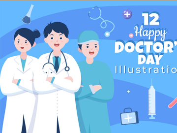 12 World Doctors Day Vector illustration