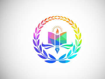 Modern low poly style education logo design, Geometric, and triangle book logo icon sign symbol.