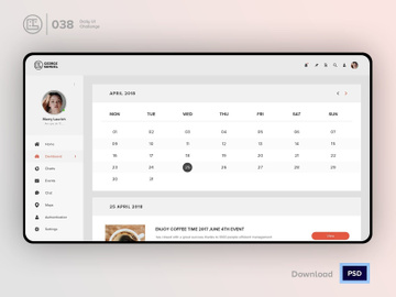 Calendar Dashboard | Daily UI challenge - Day 038/100