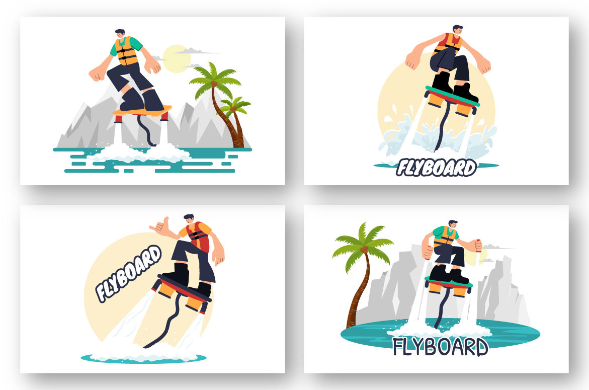 9 Ilustrasi Olahraga Flyboard