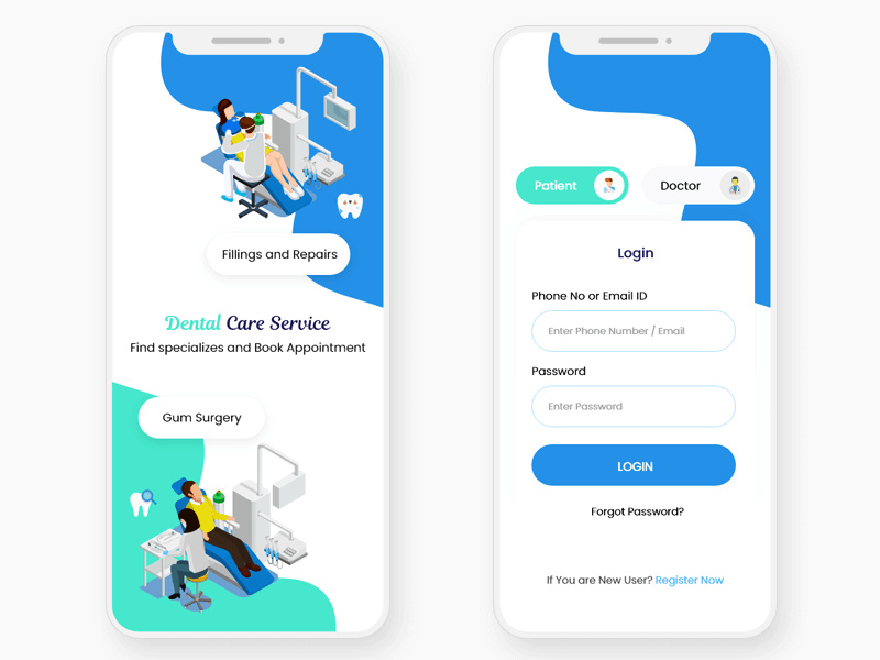 Kit de Interface de Usuário para Aplicativo Móvel de Consulta e Agendamento em Clínica Odontológica