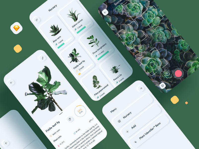 Nursery plant watering App UI Kit by EpicCoders EpicPxls